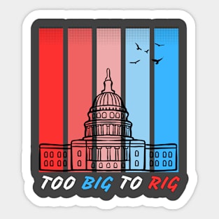 TOO BIG TO RIG RETRO VINTAGED USA Sticker